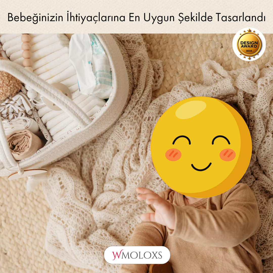 İsme Özel Anne Bebek Bakım Çantası/Sepeti (%100 Pamuk)