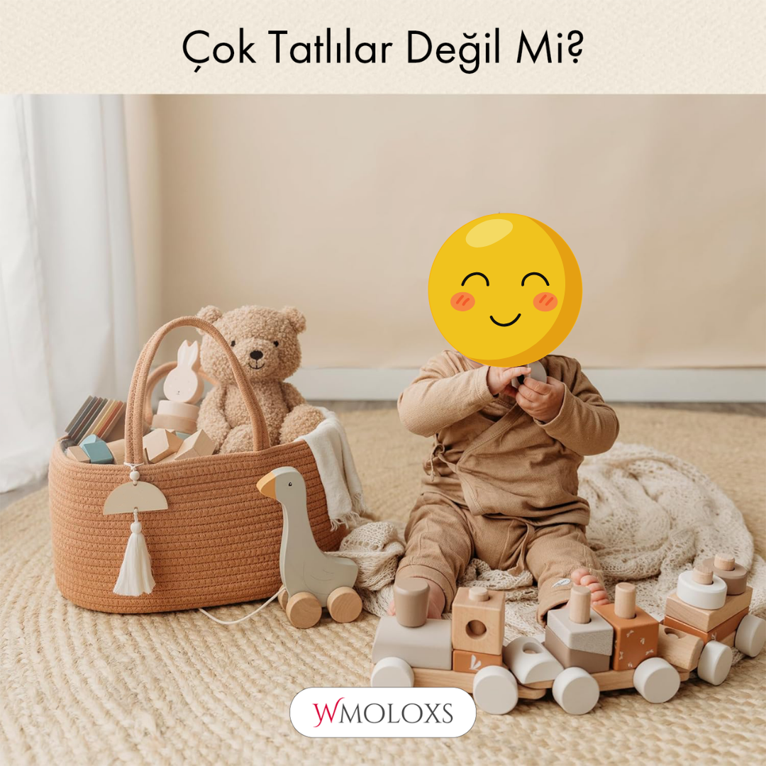 İsme Özel Anne Bebek Bakım Çantası/Sepeti (%100 Pamuk)