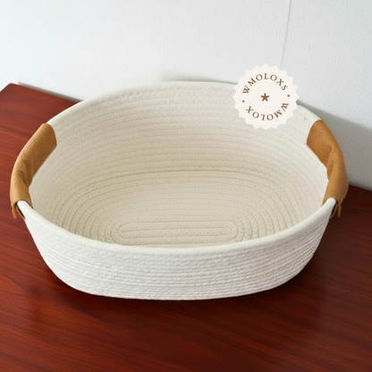 İsme Özel Oyuncak Sepeti (%100 Pamuk) | Deri Kulp Seçeneği (Hakiki Deri)